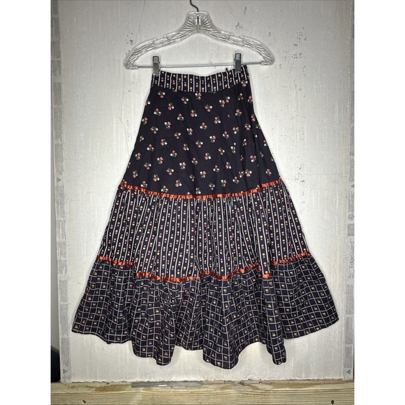 Vintage 1970s Gunne Sax Floral Tiered Prairie Cottagecore Skirt | Sz: 7 - Picture 1 of 12